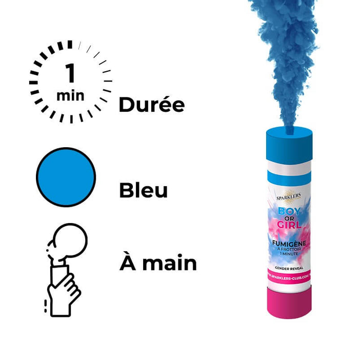 2 Fumigènes bleus - Baby Shower